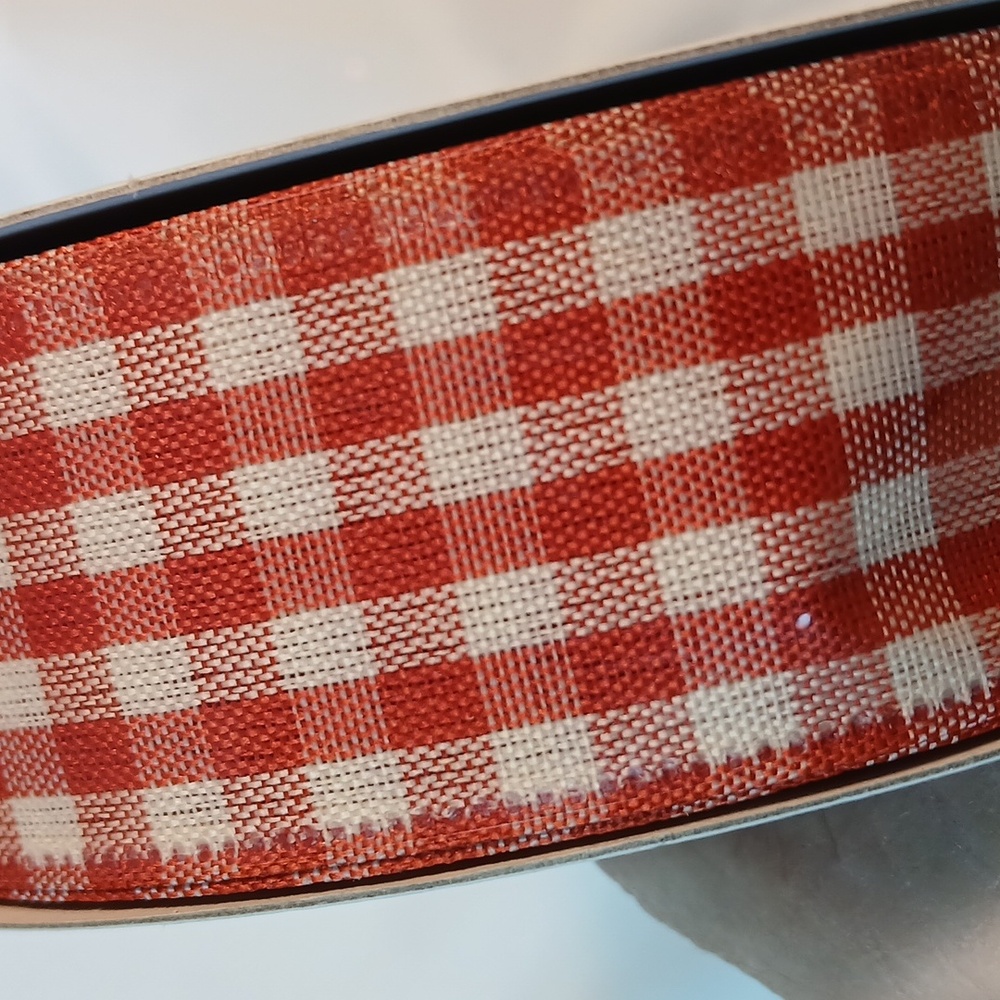 Red and White Gingham Ribbon - Picture 4 of 5